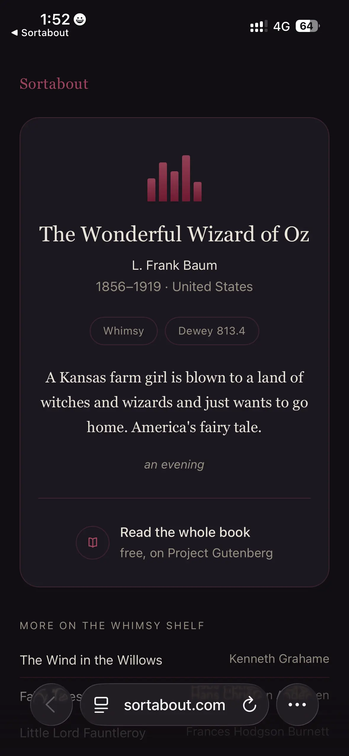 Wizard of Oz website page